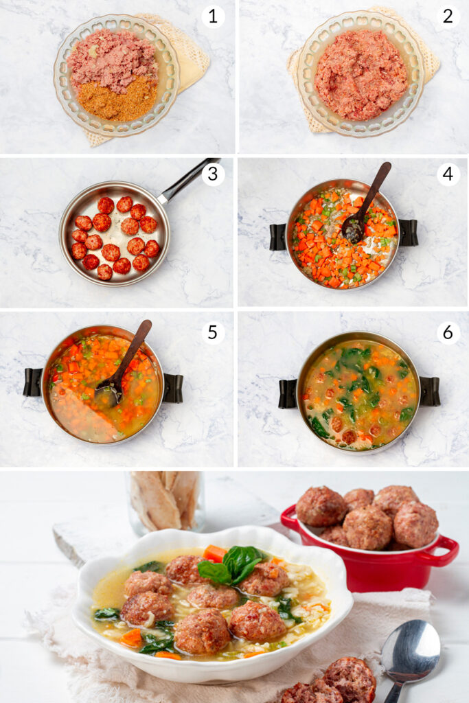 Italian Weddin Soup  (Step by step)