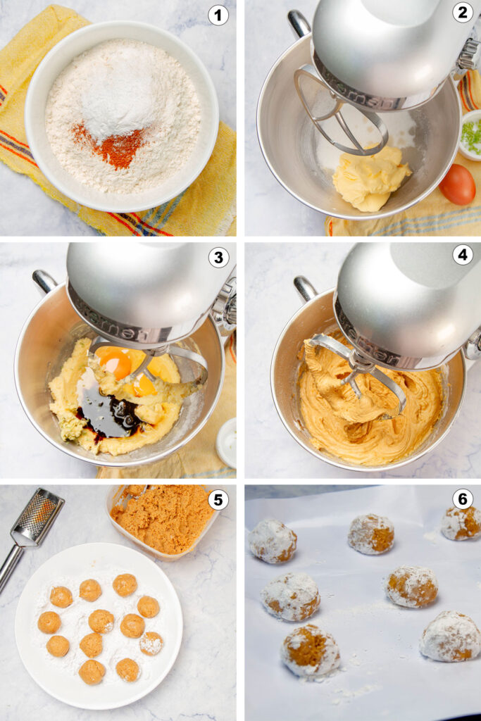 Step-by-step photo to make gingerbread crackle cookies